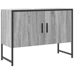 Berkfield Bathroom Sink Cabinet Grey Sonoma 80X33X60 Cm Engineered Wood - thumbnail 2