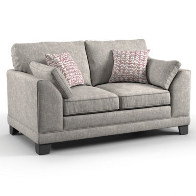 Furnishings For Less UK Hilliard Fullback Fabric 2 Seater Sofa Mist - image 1