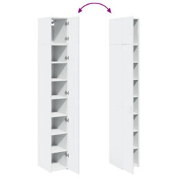 Berkfield Slim Storage Cabinet White 30X42.5X225 Cm Engineered Wood - thumbnail 9