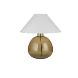 Lighting Collection Large Green Glass Style Table Lamp - thumbnail 3