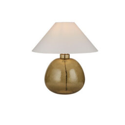 Lighting Collection Large Green Glass Style Table Lamp - thumbnail 2