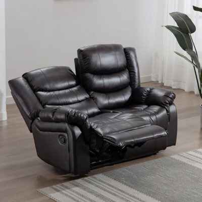 More4Homes Seattle Manual High Back Bonded Leather Recliner 2 Seater Sofa (Brown) - image 1