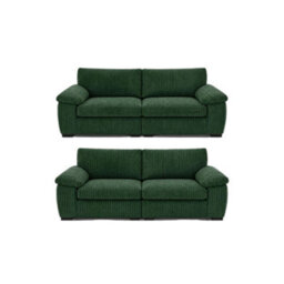 BlissFurniture Ltd Amalfi 3+2 Seater Sofa Set In  Green Fabric With Memory Foam Seating