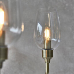 Luminosa Lighting Luminosa Livorno Multi Arm Pendant Ceiling Light Antique Brass Plate, Clear Glass - thumbnail 4