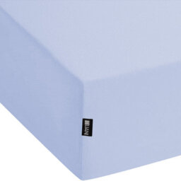 Beliani Fitted Sheet Janbu Cotton 160 X 200 Cm Light Blue - thumbnail 4
