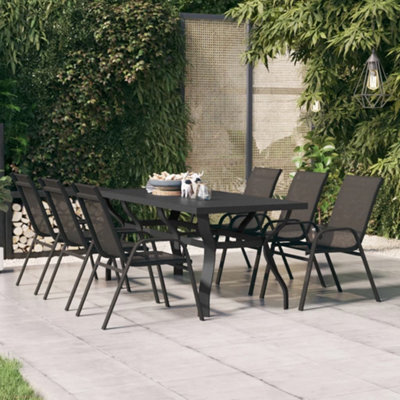 Walplus Garden Table Black 180X80X70 Cm Steel And Glass - image 1