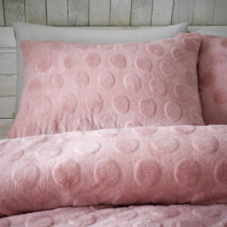 Smart Living Teddy Bear Fluffy Bedding Set, Thermal Warm & Cosy Super Soft Fleece Duvet Cover Set With Pillowcases - Blush Pink - thumbnail 8