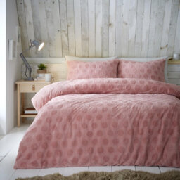 Smart Living Teddy Bear Fluffy Bedding Set, Thermal Warm & Cosy Super Soft Fleece Duvet Cover Set With Pillowcases - Blush Pink - thumbnail 1