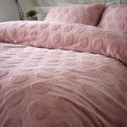 Smart Living Teddy Bear Fluffy Bedding Set, Thermal Warm & Cosy Super Soft Fleece Duvet Cover Set With Pillowcases - Blush Pink - thumbnail 4