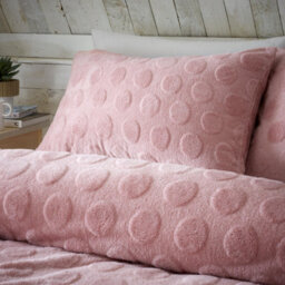 Smart Living Teddy Bear Fluffy Bedding Set, Thermal Warm & Cosy Super Soft Fleece Duvet Cover Set With Pillowcases - Blush Pink - thumbnail 7