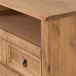 Seconique Corona Flat Screen Tv Unit With 2 Drawers In Distressed Waxed Pine - thumbnail 8