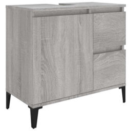 Walplus Bathroom Cabinet Grey Sonoma 65X33X60 Cm Engineered Wood - thumbnail 2