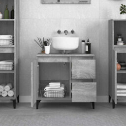 Walplus Bathroom Cabinet Grey Sonoma 65X33X60 Cm Engineered Wood - thumbnail 3