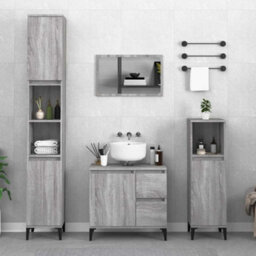 Walplus Bathroom Cabinet Grey Sonoma 65X33X60 Cm Engineered Wood - thumbnail 1