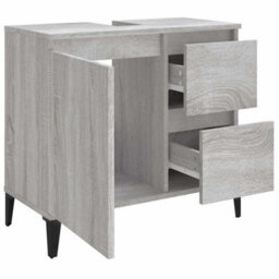 Walplus Bathroom Cabinet Grey Sonoma 65X33X60 Cm Engineered Wood - thumbnail 6