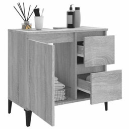 Walplus Bathroom Cabinet Grey Sonoma 65X33X60 Cm Engineered Wood - thumbnail 4