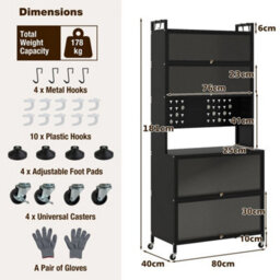 Kitchen Freestanding Bakers Rack Buffet Cabinet With Storage - thumbnail 2