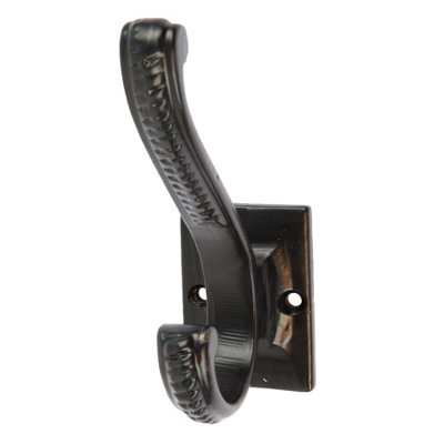 Hammer and Tongs Hammer & Tongs Square Back Scroll Hat & Coat Hook - W35mm X H100mm - Black - image 1