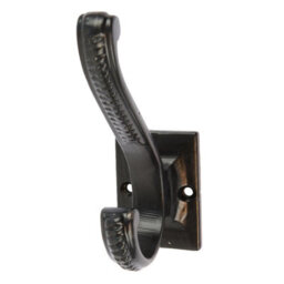 Hammer and Tongs Hammer & Tongs Square Back Scroll Hat & Coat Hook - W35mm X H100mm - Black - thumbnail 1