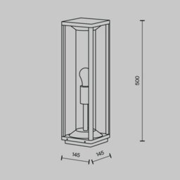 Luminosa Lighting Luminosa Cell 50Cm Outdoor Bollard Graphite Ip54 1Xe27 - thumbnail 3