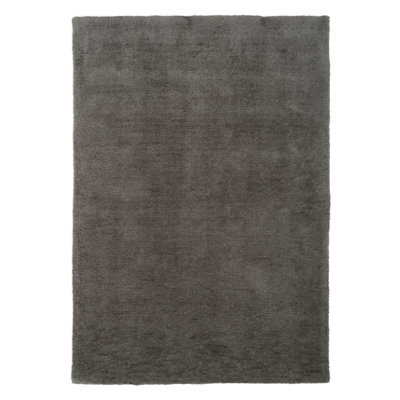 Loomed Dove Grey Luxury Plush Soft Pile Living Area Rug 160Cm X 230Cm - image 1