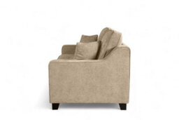 Soft Chenille Fabric Beige 2 Seater Sofa Nathan - High Back Cushions, Sprung Seat - Room Delivery - thumbnail 4