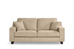 Soft Chenille Fabric Beige 2 Seater Sofa Nathan - High Back Cushions, Sprung Seat - Room Delivery - thumbnail 2