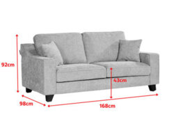 Soft Chenille Fabric Beige 2 Seater Sofa Nathan - High Back Cushions, Sprung Seat - Room Delivery - thumbnail 8