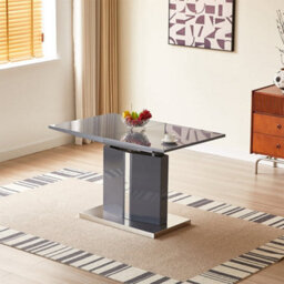Furniture in Fashion Belmonte High Gloss Extending Dining Table Small In Grey - thumbnail 2