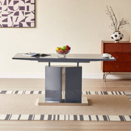 Furniture in Fashion Belmonte High Gloss Extending Dining Table Small In Grey - thumbnail 3