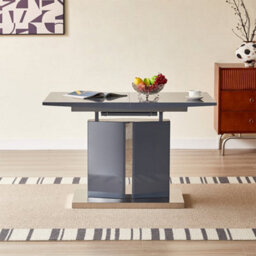 Furniture in Fashion Belmonte High Gloss Extending Dining Table Small In Grey - thumbnail 4