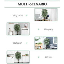 Outsunny 160Cm/5.2Ft Artificial Ficus Tree Fake Plant In Pot Indoor - thumbnail 5