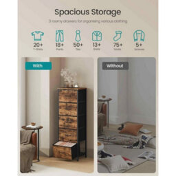 5 Drawers Lightweight Tall Chest Of Drawers - thumbnail 4
