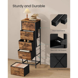 5 Drawers Lightweight Tall Chest Of Drawers - thumbnail 3
