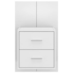 Berkfield Wall-Mounted Bedside Cabinet High Gloss White - thumbnail 5