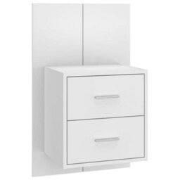 Berkfield Wall-Mounted Bedside Cabinet High Gloss White - thumbnail 2