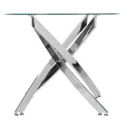 Darphe Modern Round Glass Coffee Table With Legs For Living Room Or Dining Area, 90W X 90Cm D X 75Cm H - thumbnail 3