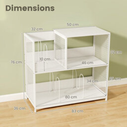 Gainoom 3-Tier Record Player Stand W/vinyl Storage Vinyl Display Rack W/ 3 Removable Dividers - thumbnail 2