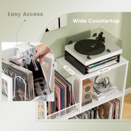 Gainoom 3-Tier Record Player Stand W/vinyl Storage Vinyl Display Rack W/ 3 Removable Dividers - thumbnail 6