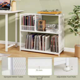 Gainoom 3-Tier Record Player Stand W/vinyl Storage Vinyl Display Rack W/ 3 Removable Dividers - thumbnail 7