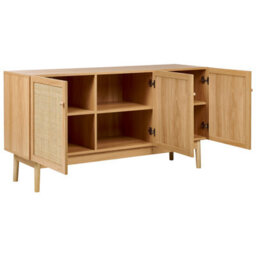 Wyld And Coco Novaliving Three-Door Sideboard Boho Pine Effect Matt Finish W135 X D40 X H70Cm - thumbnail 5