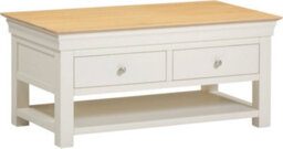 Seconique Bordeaux 2 Drawer Coffee Table Ivory Oak Fully Assembled - thumbnail 2