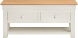 Seconique Bordeaux 2 Drawer Coffee Table Ivory Oak Fully Assembled - thumbnail 6
