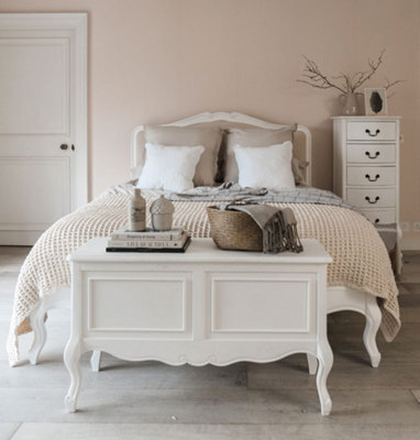 Statement Furniture Juliette French Style 4Ft6 Double Bed With Upholstered Headboard - White - image 1