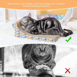 Nobleza Cat Scratcher, Reversible Use Cat Scratching Board, Curved Cat Scratch Lounge Bed Sofa With Catnip - thumbnail 5