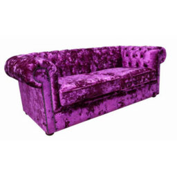 Chesterfield 3 Seater Sofa Settee Lustro Glamour Pink Velvet In Classic Style - thumbnail 3