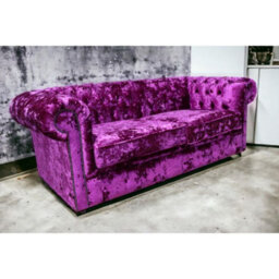 Chesterfield 3 Seater Sofa Settee Lustro Glamour Pink Velvet In Classic Style - thumbnail 4