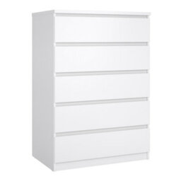 Furniture To Go Naia 3 Piece Bundle, Bedside, Chest And 2 Door 1 Drawer Wardrobe In White High Gloss - thumbnail 5