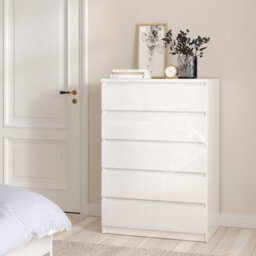 Furniture To Go Naia 3 Piece Bundle, Bedside, Chest And 2 Door 1 Drawer Wardrobe In White High Gloss - thumbnail 7