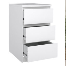 Furniture To Go Naia 3 Piece Bundle, Bedside, Chest And 2 Door 1 Drawer Wardrobe In White High Gloss - thumbnail 3